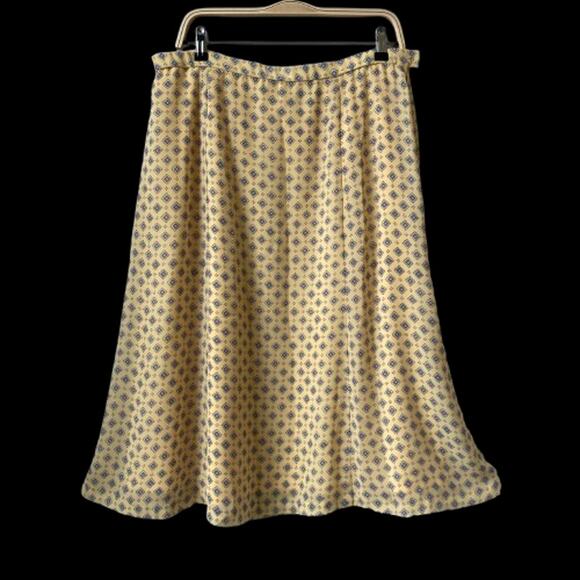 Vintage Pendleton Blouse & Skirt 2pc Set Women 18 Yellow Geometric USA Old Money - Picture 3 of 15